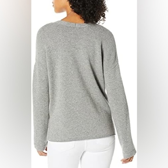 Joie Heather Grey Larken Cashmere + Wool Blend Drawstring Sweater Small - Picture 2 of 7